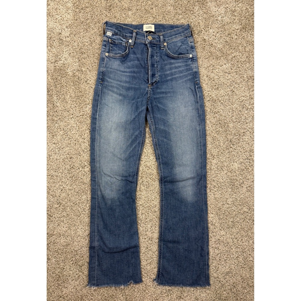 Citizens of Humanity Premium‎ Vintage High Rise Flare Raw Hem Jeans Blue Size 25